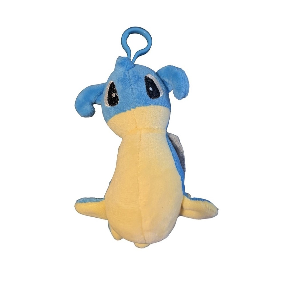 Pokemon Lapras Plush Keychain Clip Stuffed Toy Blue Yellow Nintendo
